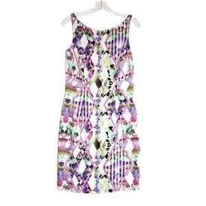 MILLY Sleeveless Purple Multi Colored Dress 6